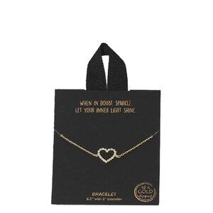 Gold Rhodium Dipped Heart Pendant Bracelet